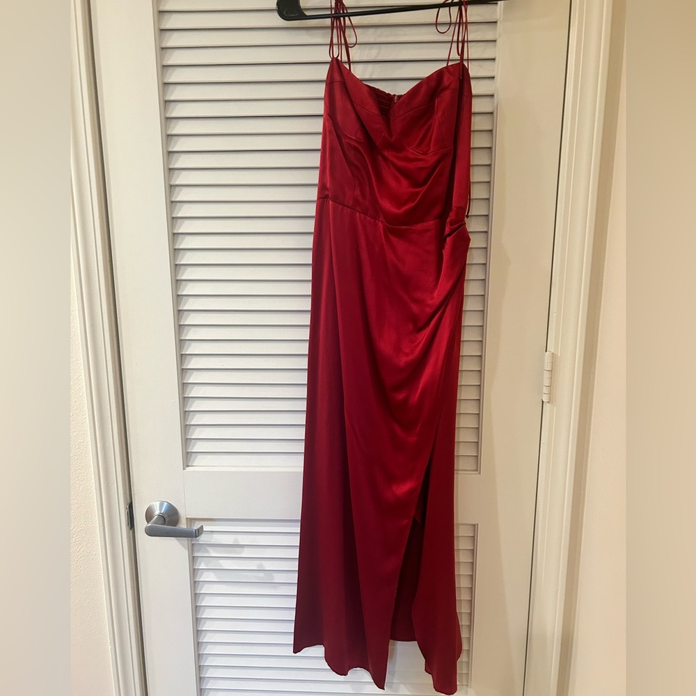 Reformation Red Satin Dress